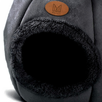 Cat house, plush bed with ears DAISY black