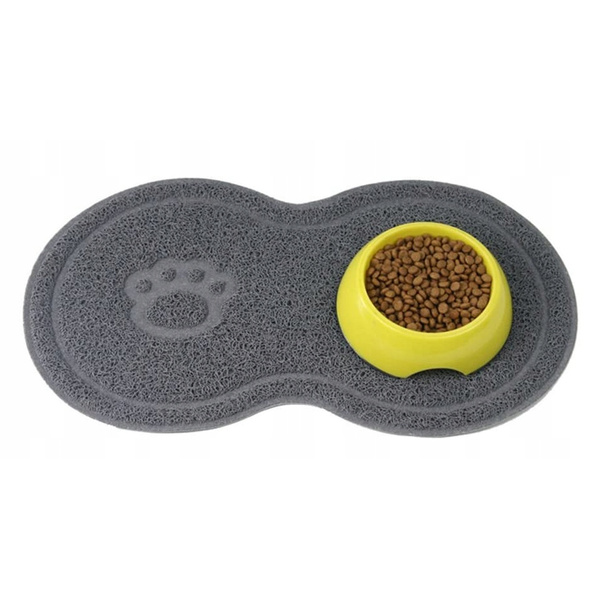 Non-slip mat under pet bowls, grey