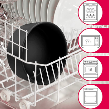 GERDA double ceramic wooden bowl black 2x400ml