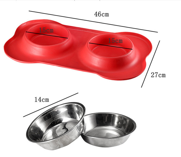 Double dog bowl black ANTI-SKIP