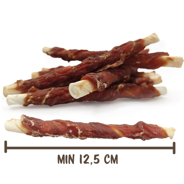 Hundeleckerli - Hautstäbchen umwickelt mit Entenfleisch Mersjo 500g