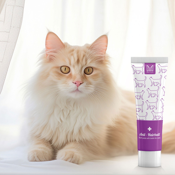 Katzenenthaarungspaste mit Biotin, Nahrungsergänzungsmittel Mersjo Anti-Hairball 100g