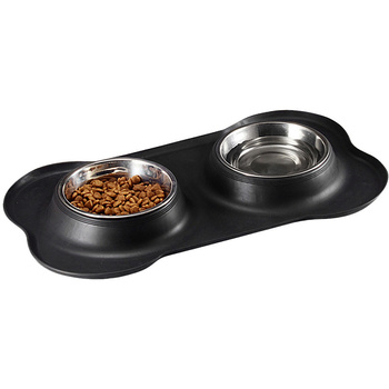 Double dog bowl black ANTI-SKIP