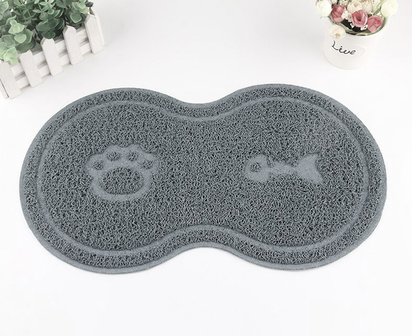 Non-slip mat under pet bowls, grey