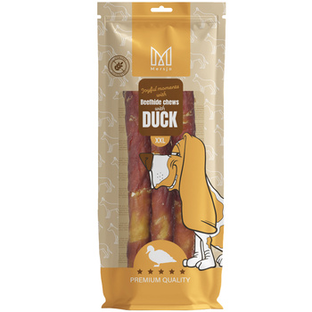 Rawhide chew XXL 25cm with duck breast, dog treat, Mersjo, 240g