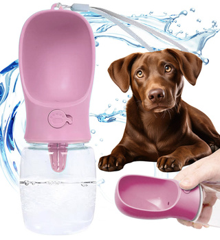 Dog travel bottle 350 ml pink