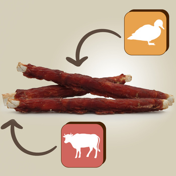 Rawhide chew XXL 25cm with duck breast, dog treat, Mersjo, 240g