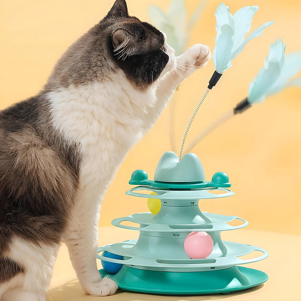 THEODORE' S TOWER interactive cat toy with balls