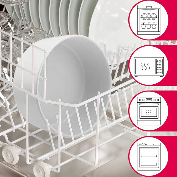 GERDA doppelte Keramik-Holzschale weiß 2x400ml